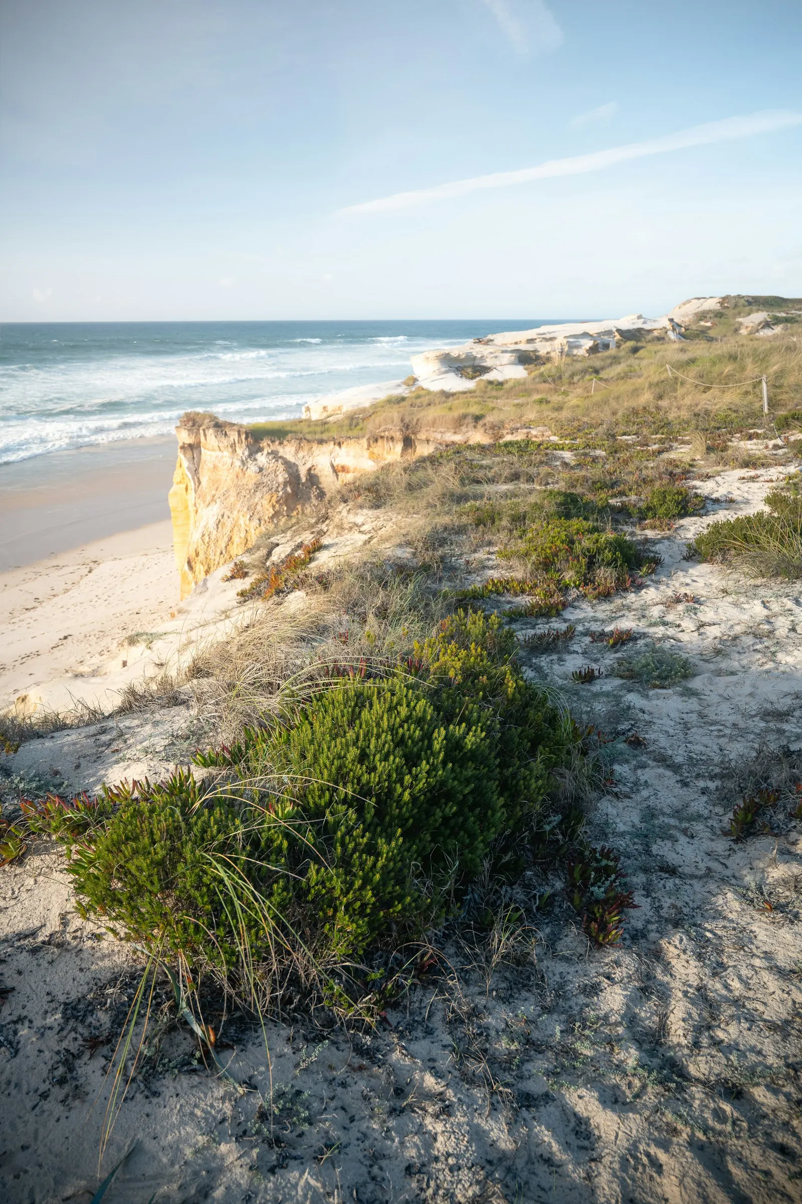 Rugged Australian coastal cliffs and surf