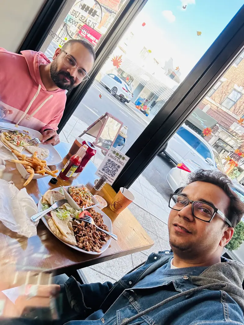 Nabil Valiulla at lunch with a friend