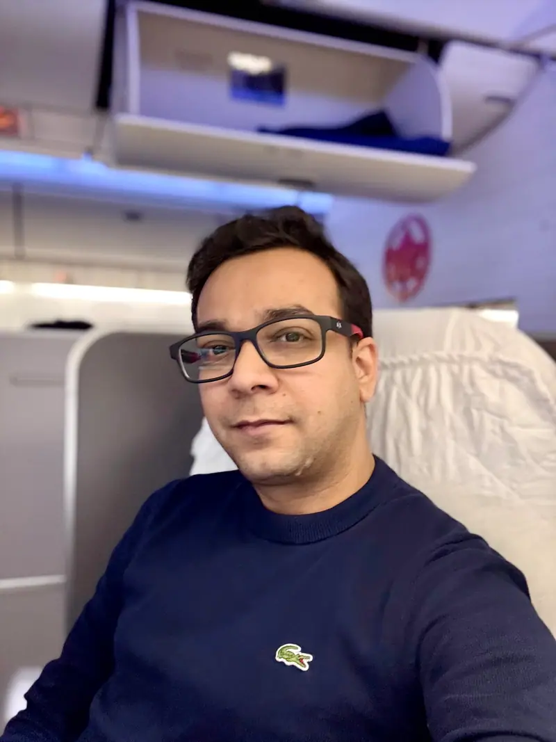 Nabil Valiulla on a flight