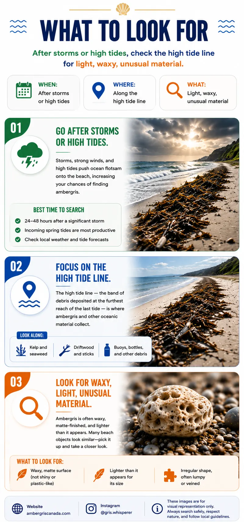 What to look for — ambergris on beach